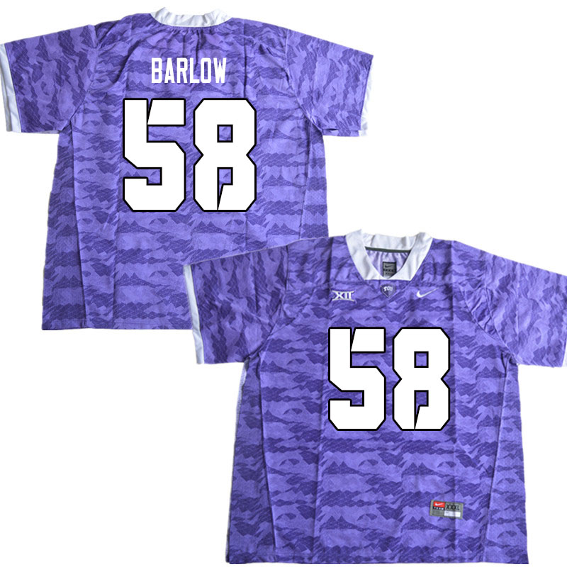 Men #58 Altrique Barlow TCU Horned Frogs College Football Jerseys Sale-Limited Purple - Click Image to Close